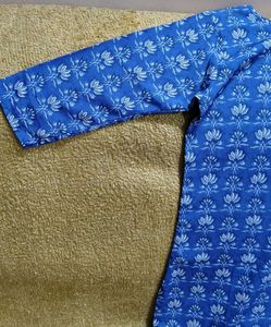 Blue Floral Print Kurta