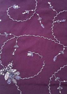 🔥Elegant Embroidered Purple Saree