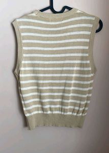 Striped Sleeveless Knit Top