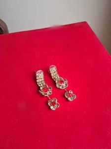 Red Stone Dangle Earrings