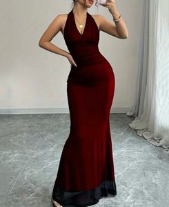 Elegant Halter Neck Maxi Dress