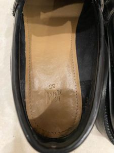 H&amp;M Black Loafers with Gold Horsebit Detail