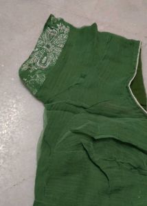 Green Sequined Saree with Blouse