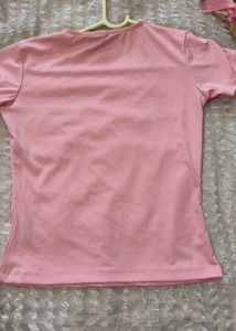 Newme Soft Pink Basic Crew Neck Tee