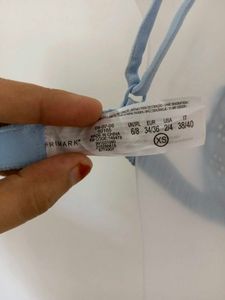 Light Blue Embroidered Bra
