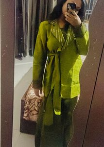 Olive Green Embellished Kurta Set