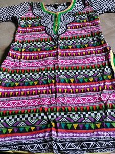 Vibrant Geometric Print Kurta