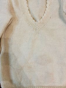 Cozy Cream V-Neck Knit Sweater