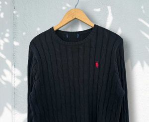 Ralph Lauren Black Cable Knit Sweater