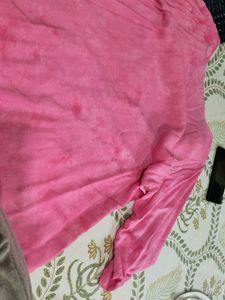 pink tie dye chikankari kurti