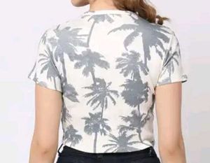 Palm Tree Print Crop Top