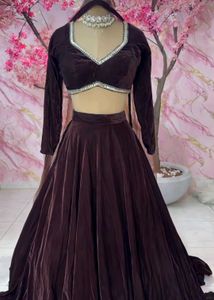 Elegant Velvet Lehenga Choli Set