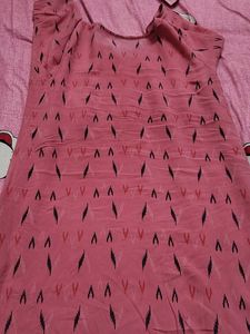 Pink Printed Kurta with blue plazo