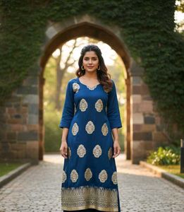 Elegant Blue & Gold Kurta