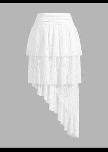White Lace Layered hi-lo Skirt | Brand New | Half
