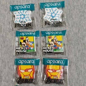 Apsara Erasers - Marvel &amp; Disney Pack Of 10