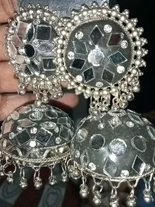 Mirror Work Jhumka Earrings &amp;Stude