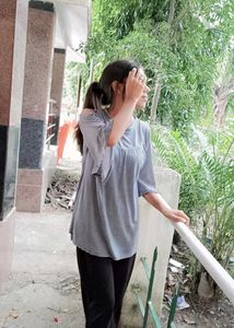 stylish shoulder cut top