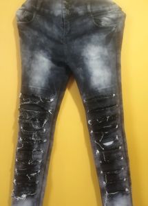 Stylish Damaged Ladies Jeans