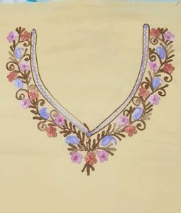 unstitched kashmiri embroidery full suit piece