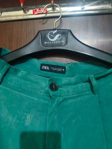 Stylish Teal Wide-Leg Corduroy Pants