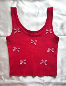 Savana Pinterest Red Bow Top