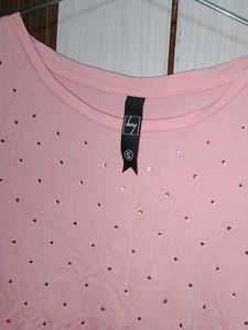 Sparkly Dusty Pink Casual T-Shirt