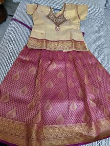 Silk top and skirt for 5 to 6 years girl