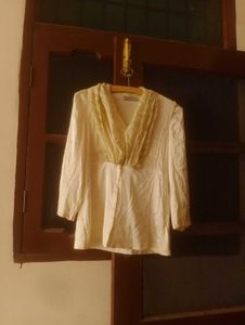 Chic Cream V-Neck Tunic