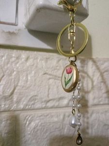 Vintage Floral Keychain bag charm