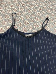 Navy Blue Pinstripe Cami nighty