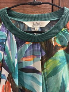 Vibrant Tropical Print Loose Fit Top