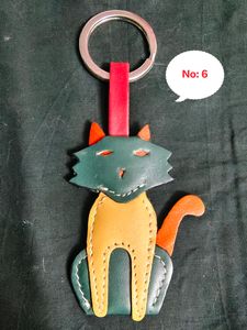Imported Pure Leather CAT/MEOW/KITTEN Keychain