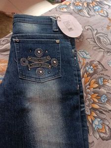 Embellished Blue Denim Jeans