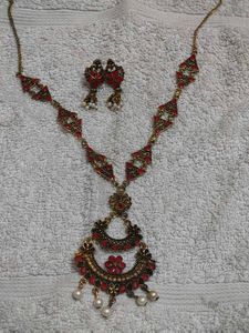 Red & Gold Ethnic Necklace Set