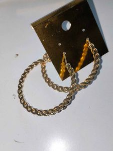 Gold Hoop Earrings with Pearls