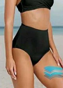 High-Waisted Black Bikini Bottom
