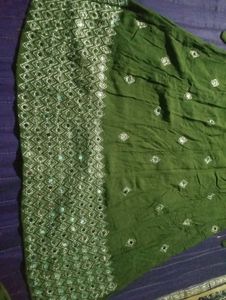 Elegant Olive Green Ethnic Gown