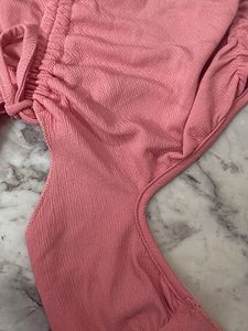 Y2k Pink butterfly Neck Back Tie Crop Top