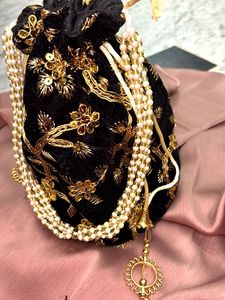 Elegant Black Potli Bag