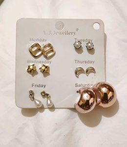 Daily Office Wear Studs and Hoop