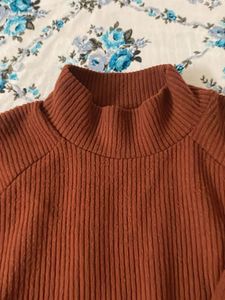Ribbed Mock Neck Long Sleeve Top