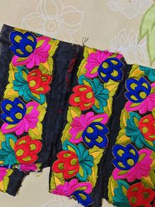 Embroidered Multicolour colour border Lace