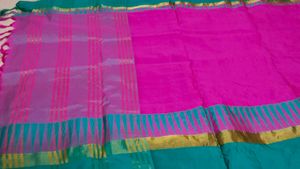 Vibrant Pink &amp; Teal Saree