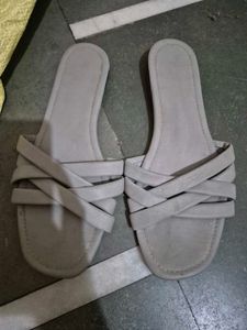 Stylish Gray Woven Flat Sandals