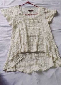 Elegant Cream Lace Tunic Top