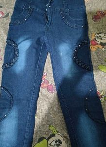 Embellished Blue Denim Jeans