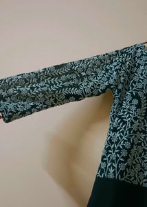 Green Embroidered Ethnic Gown