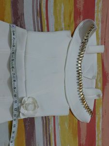 Elegant White Off-Shoulder Gown for Kids/teen
