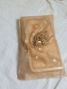 Beautiful Golden Clutch For Party Wear Used Once And Kept As It Is..